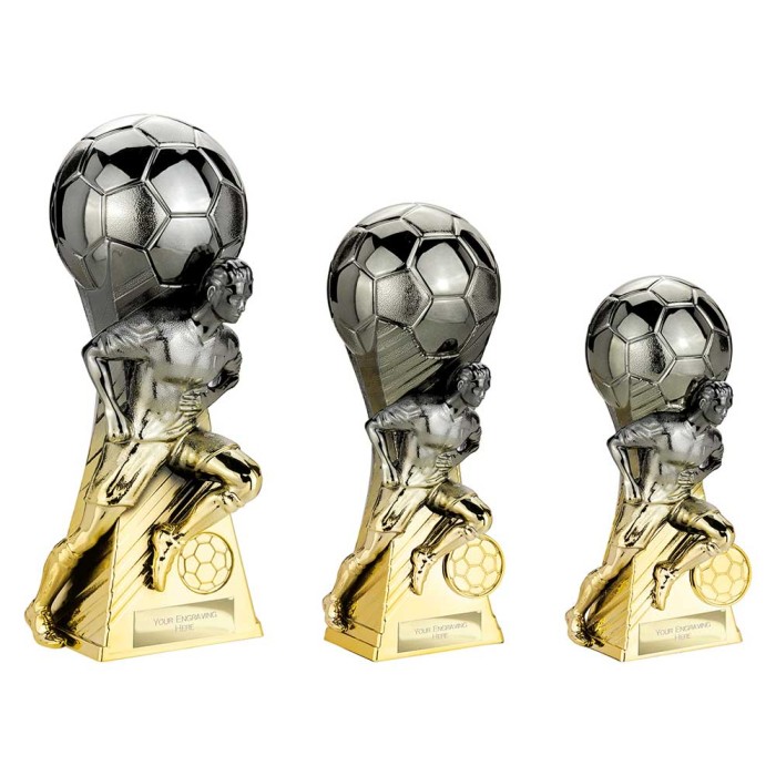 MALE FOOTBALL TRAILBLAZER RESIN TROPHY - 3 SIZES 16CM - 23CM